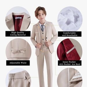 Slim Suit Jacket Tan Boys Size 12 White Mark On Back See Last Photo Didnt Try To